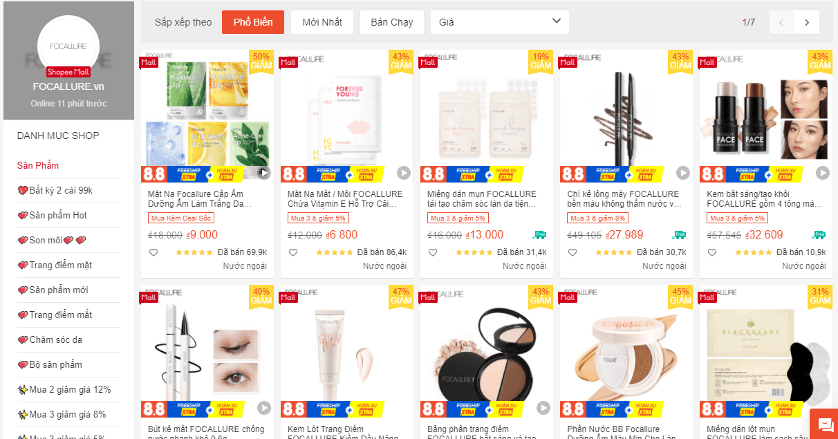 Top 5 những shop bán mỹ phẩm nội địa Trung uy tín trên Shopee