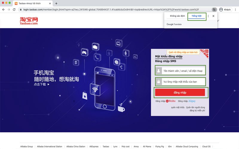 cach dang nhap taobao tren may tinh 2