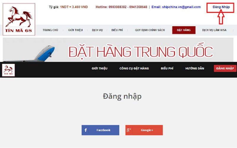 Nhấn chọn “Đăng Nhập” để tạo tài khoản người dùng