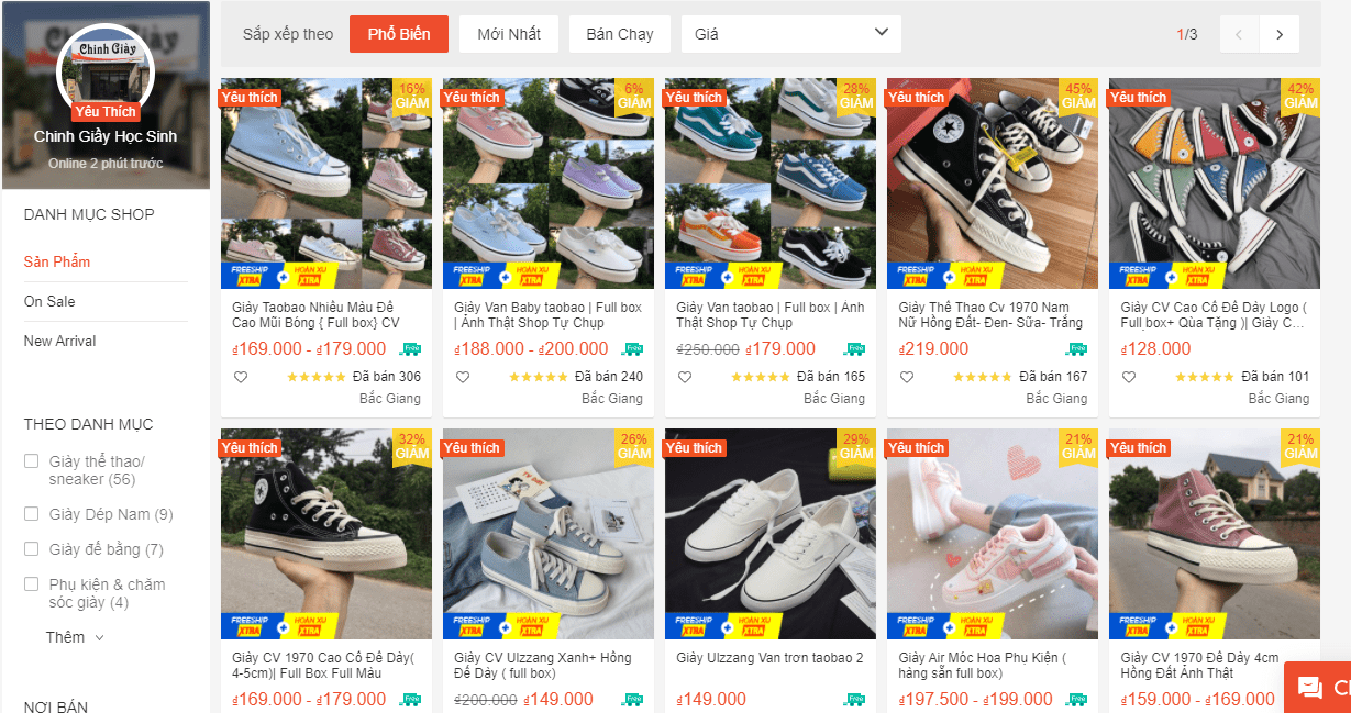 Top 5 shop order giày sneaker Quảng Châu cực xinh trên Shopee